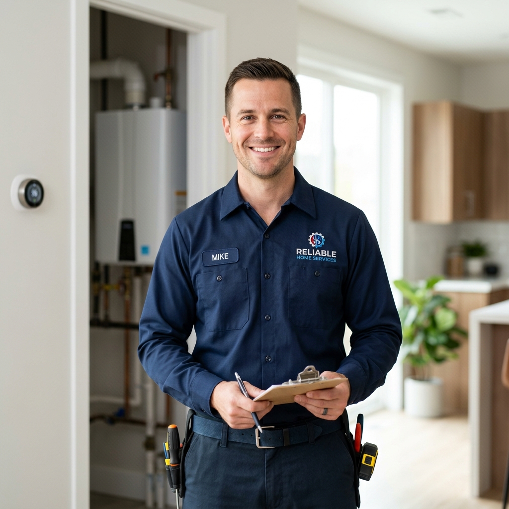 HVAC technician servicing an air conditioner